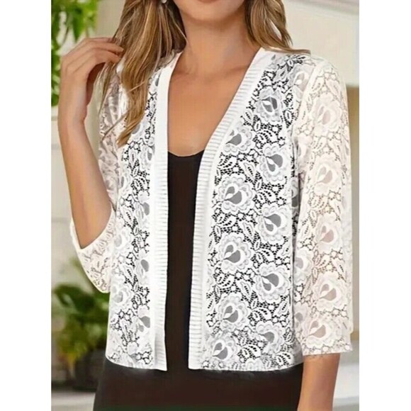 legant Lace Cardigan, Long Sleeve, Fitted Design, Hand Wash or Dry Clean. - Picture 1 of 2